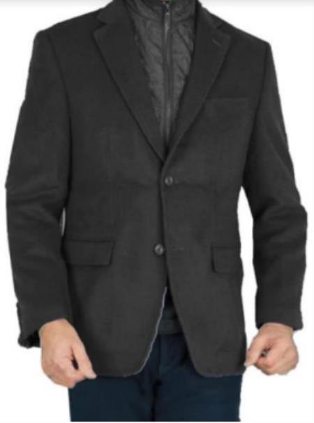 Black Mens Winter Blazer - Cashmere and Winter Fabric Dress Jacket $99UP