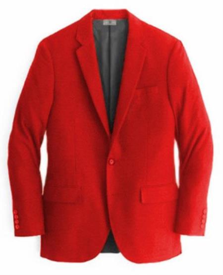 Red Mens Winter Blazer - Cashmere and Winter Fabric Dress Jacket $99UP