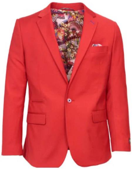 Style#-B6362 Red Slim Fit Sport Coat