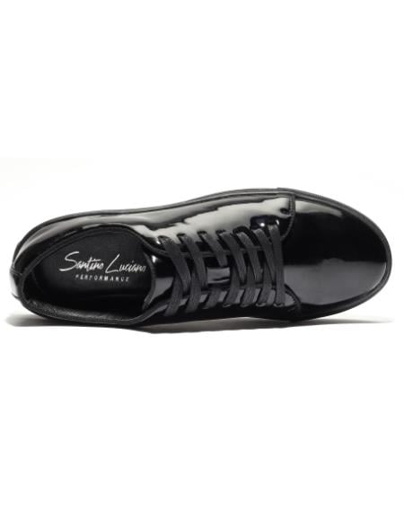 Black Dress Sneaker - Tuxedo Sneaker - Shiny Formal Prom Shoe
