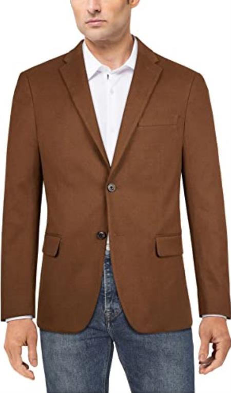 Mens Vicuna Sport Coat - Vicuna Light Brown - Dark Camel Color Blazer And Cashmere Fabric