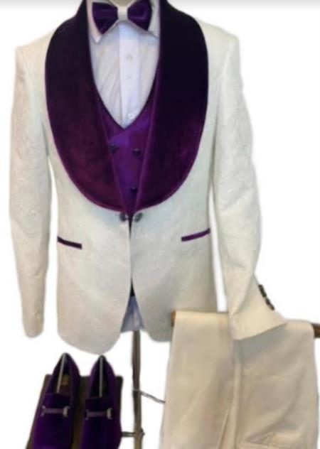 Mens White and Purple