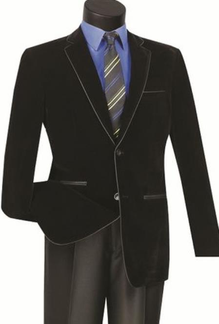 Style#-B6362 Mens Prom Party Jacket Black Slim Fit