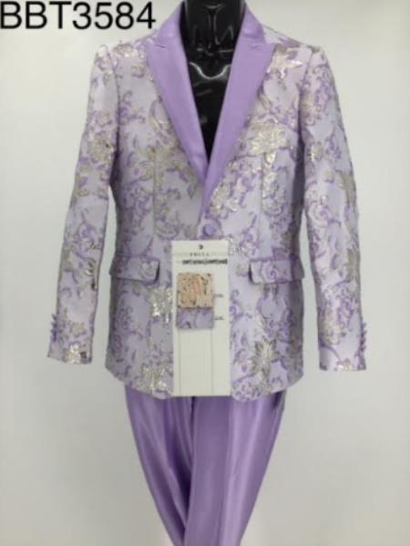 Style#-B6362 Mens Blazer - Lavender - Lilac Paisley Blazer - Fashion Prom Sport Coat