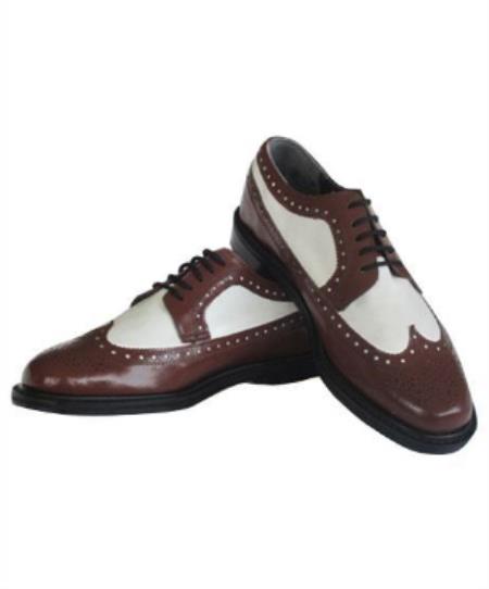1920's Mens Dress Shoes - 20s Shoes - 1920s Gangster Shoes - White ~ Khaki