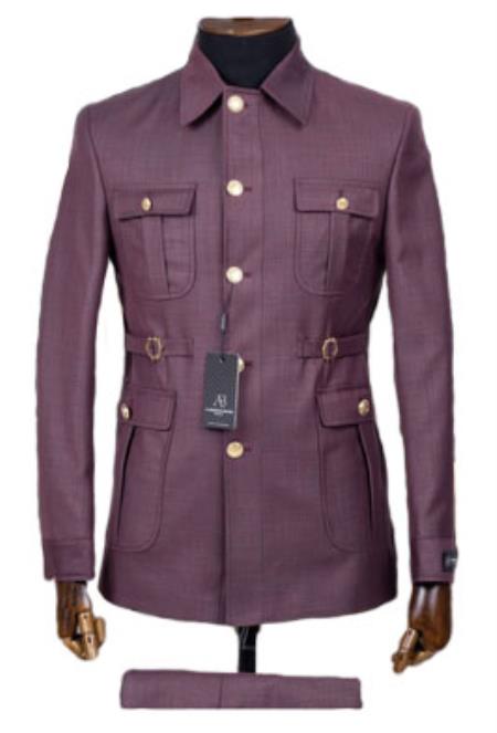 Purple Safari Suit - Safari Suit For Men - Mens Safari Outfits
