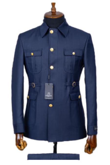 Navy Blue Safari Suit - Safari Suit For Men - Mens Safari Outfits