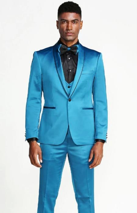 SKU#JA58769 Teal Tuxedo - Teal Prom Suits - Teal Prom Tuxedo