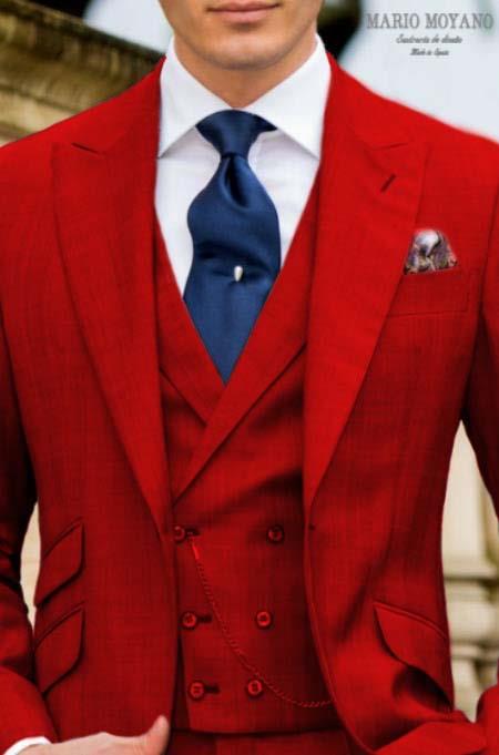 Call If Not Text Or Whatsup 3104300939 To Setup The Group - Call: 3104300939 Red Suit With Double Breasted Vest Grooms And Groomsmen Suit