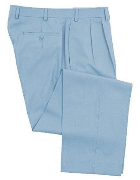 Zacchi Mens Dress Pleated Blue Slacks - Colorful Pants