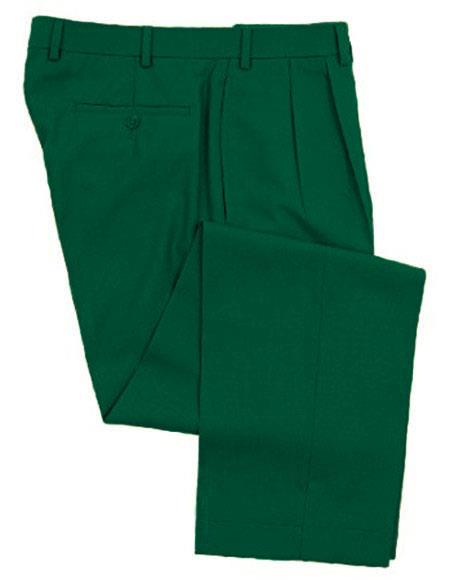 Zacchi Mens Dress Pleated Green Slacks - Colorful Pants