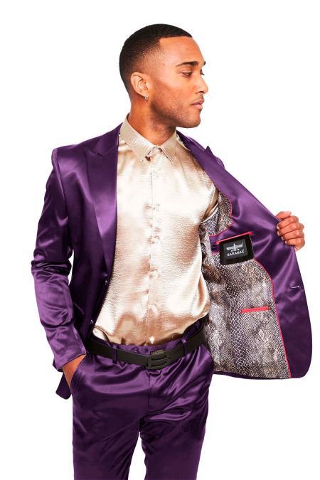 Slim- Fit - Shiny Purple Suit