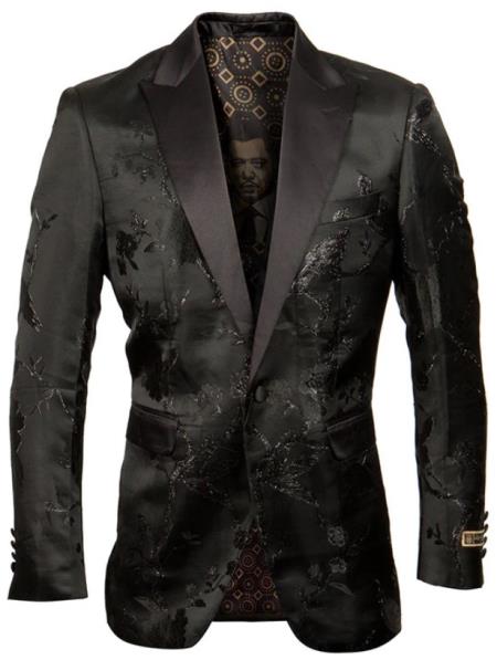 Mens Plus Size Blazers - Large Mens Blazers Big and Tall Blazer - Plus Size Black ~ Black Sport Coat