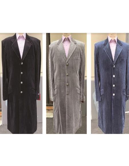 Mens Corduroy Suit - Zoot Suit With Brass Buttons in 3 Colors - Maxi Full Length Suit