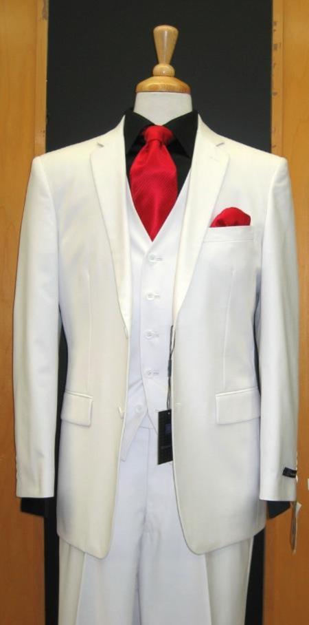 Mens Lightweight Suit - Summer Dress Suits - White