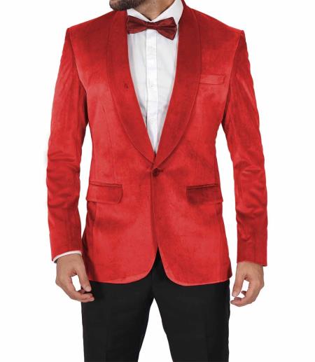 Mens Velvet Blazer - Velvet Tuxedo Jacket Red