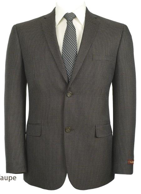 Mens Slim Fit Jacket Single Breasted Two Buttons Blazer DK Taupe