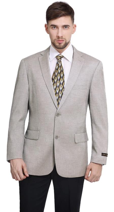 Mens Suit Blazer Jacket Two Button Stretch Sports Coats Classic Fit Dove Grey
