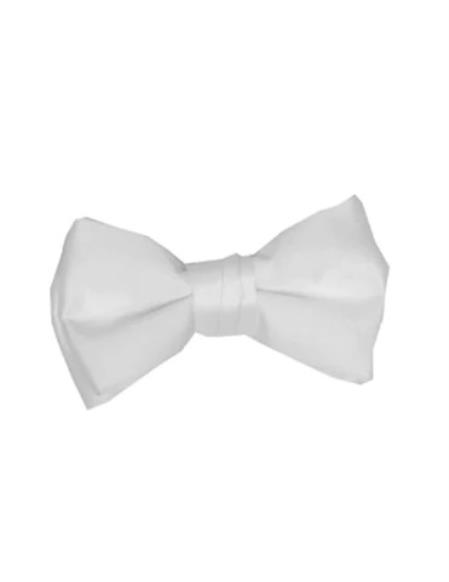 Mens Formal - Wedding Bowtie - Prom Solid White Bowtie