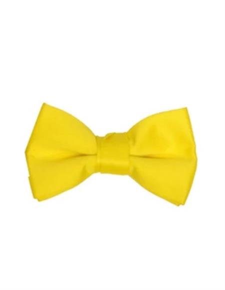 Mens Formal - Wedding Bowtie - Prom Solid Yellow Bowtie