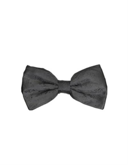 Mens Formal - Wedding Bowtie - Prom Charcoal Paisley Bowtie