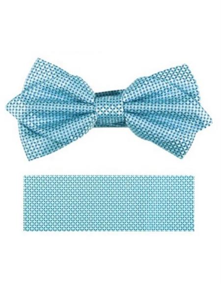 Mens Formal - Wedding Bowtie - Prom Turquoise Woven Bowtie