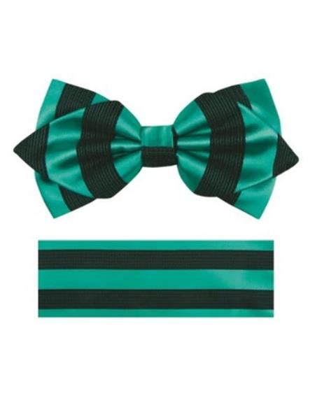 Mens Formal - Wedding Bowtie - Prom Teal Green and Black Bowtie