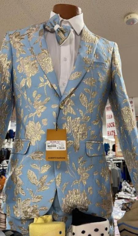 Custom White Light Blue Suit Men Set With Gold Button Jacket Perfect For  Weddings, Proms, And Business Events 290x From Uikta, $127.77 | DHgate.Com