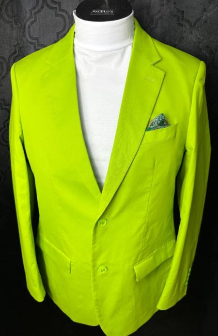 Cotton Blazer - Mens Summer Sport Coat - Lime