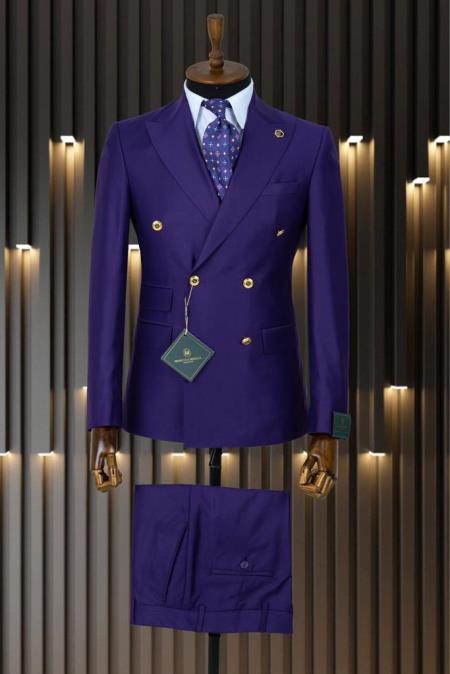 Mens Double Breasted Blazer - Purple Blazer - Sportcoat