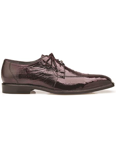 Belvedere Siena Ostrich Lace Up Shoes Burgundy