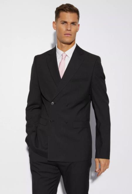 Ultra Slim Fit - Double Breasted Blazer - Sport Coat (No Pants)