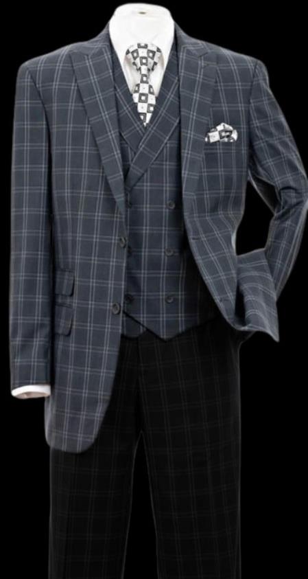 Gray Plaid Blazer - Mens Gray Windowpane Sportcoat