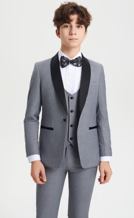 Boys Tuxedo - Medium Grey Kids Suit