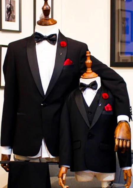 Dad And Son Matching Suits - Black Dad and Son Outfits