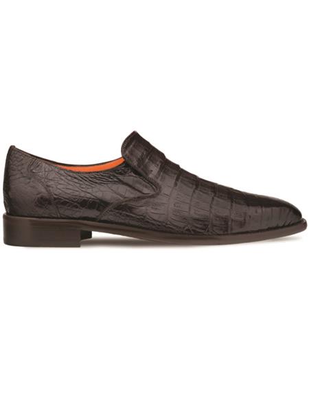 Brand: Mezlan Shoes For Men On Sale Mens Contemporary Plain Toe Exotic Slip On Brown