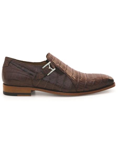 Brand: Mezlan Shoes For Men On Sale Mens Crocodile Gore Monk Strap Sport