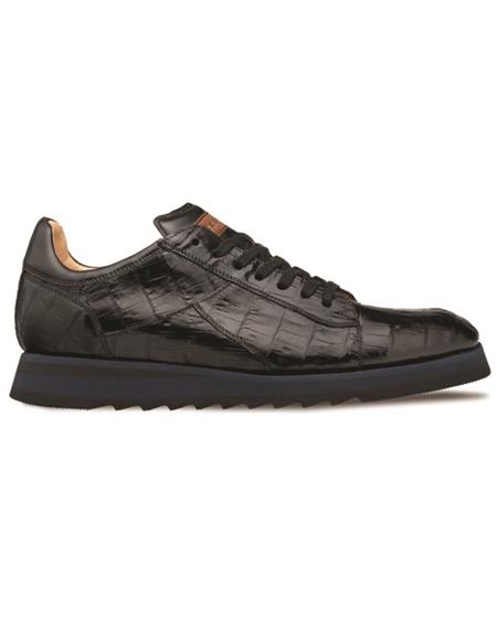 Brand: Mezlan Shoes For Men On Sale Mens Crocodile Grid Sole Sport Oxford Black