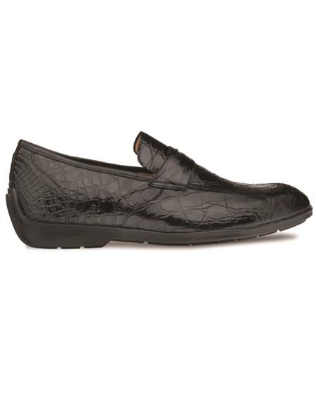 Brand: Mezlan Shoes For Men On Sale Mens Crocodile Casual Exotic Slip On Black