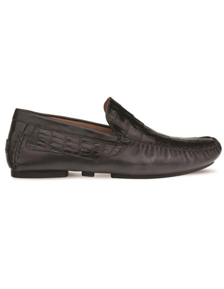 Brand: Mezlan Shoes For Men On Sale Mens Crocodile Leather Driving Moccasin Black