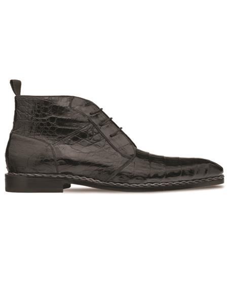 Brand: Mezlan Shoes For Men On Sale Mens Croc Contrast Welt Chukka Boot Black