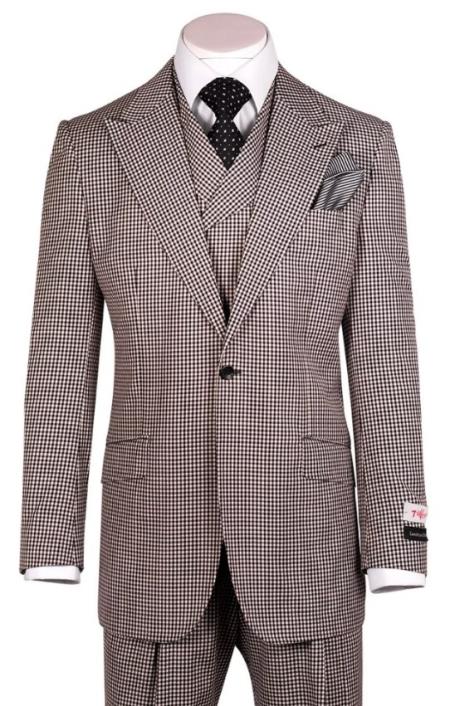 1920's 1930's Vintage Suit - Peak Lapel Suit - Vested Suit - Peak Lapel Double Breasted Suit - Classic Fit Pleated Pants
