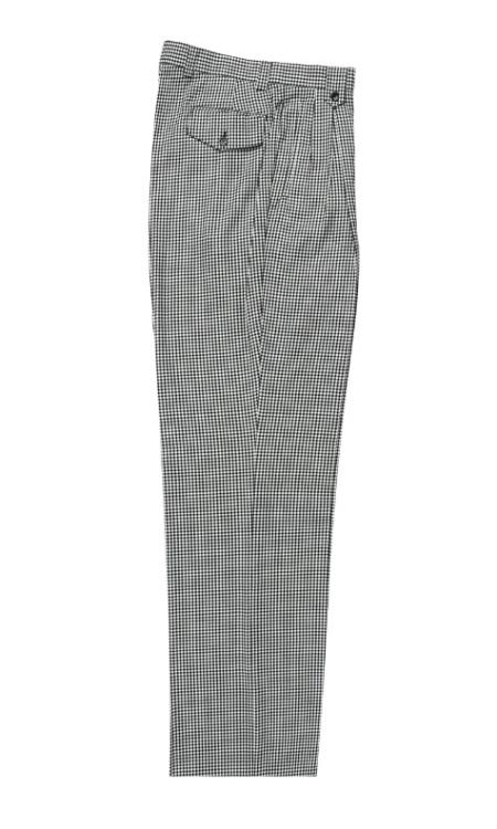 Houndstooth Wide Leg Pants Wide leg Pants Plus Matching Double Breasted Vest 100% Wool - Black and White Checker