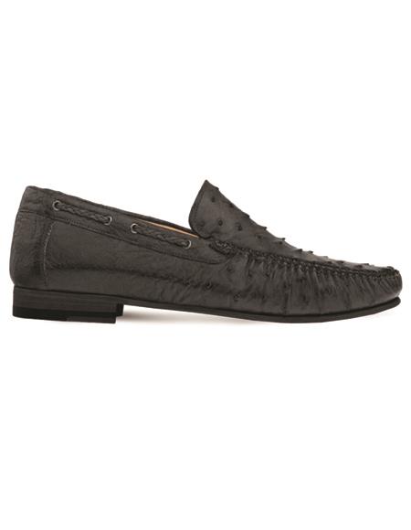 Brand: Mezlan Shoes For Men On Sale Genuine Ostrich Moccasin Slip On Black