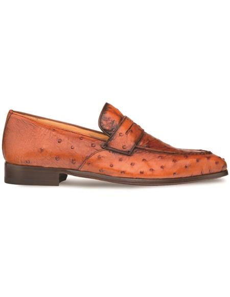 Brand: Mezlan Shoes For Men On Sale Classic Full Exotic Slip On Penny Brandy