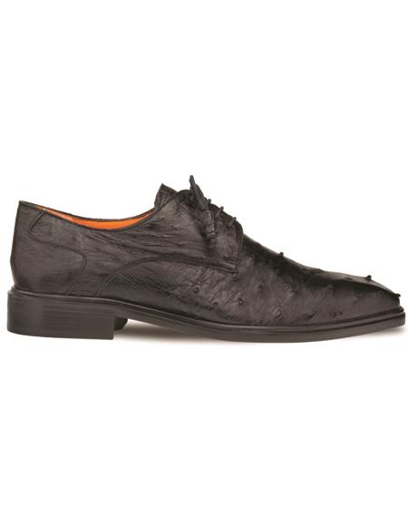 Brand: Mezlan Shoes For Men On Sale Elegant Exotic Plain Toe Blucher Black