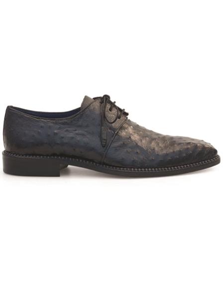 Brand: Mezlan Shoes For Men On Sale Elegant Exotic Plain Toe Blucher Blue