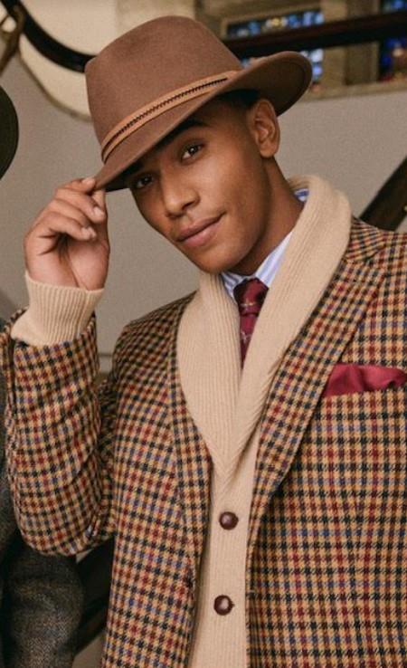 Mens Brown Tweed Suit - Brown Plaid Suit - Tweed Wool Suit - 100% Percent Wool Fabric Suit - Worsted Wool Business Suit