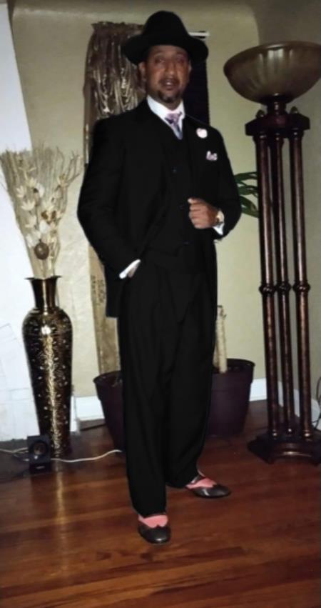 Wide Leg Pleated Pants Pants - 100% Wool Suit - Double Breasted Vest Peak Lapel - Classic Fit Suit - Vested Suit - Black