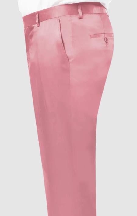 Satin Slim Fit Pants Pink